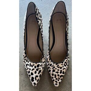 Marc Fisher Cheetah Print Heels Size 9M Block Heel Haircalf Pumps Classic Luxury
